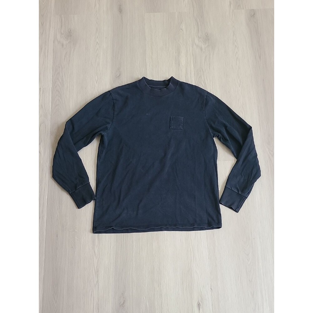 Aime Leon Dore Navy Black Dimebag Long-Sleeve Crewneck Chest Pocket large Men's